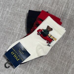 Polo by Ralph Lauren Boys Toddler Socks 18-24 Month 3 Pair Red Firetruck NWT